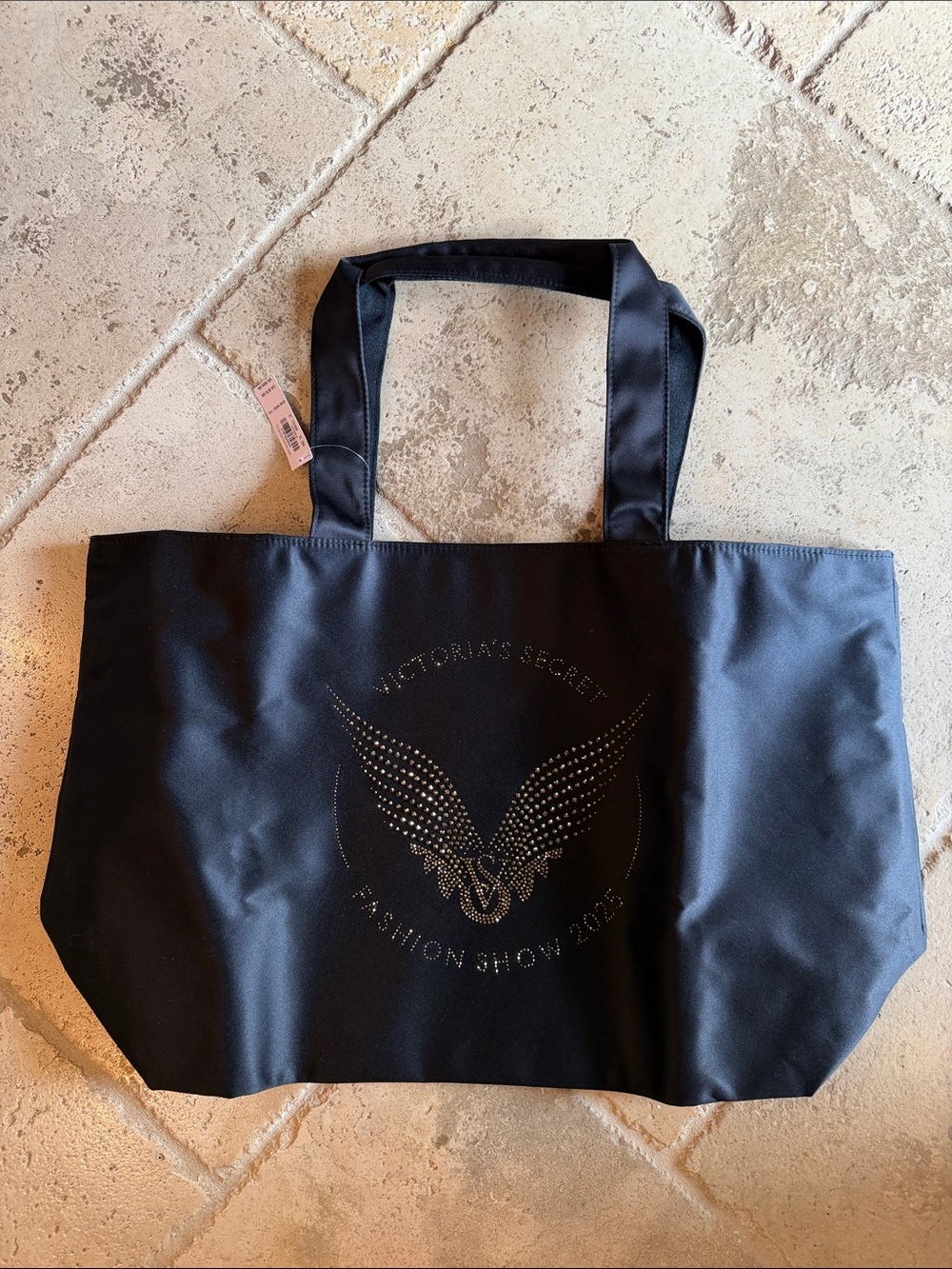 Victoria's Secret Black Tote with Studded Wing Emblem